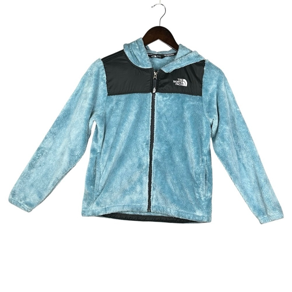The North Face Girls Blue Oso Full Zip Hooded Fleece Jacket Size Large (14/16)